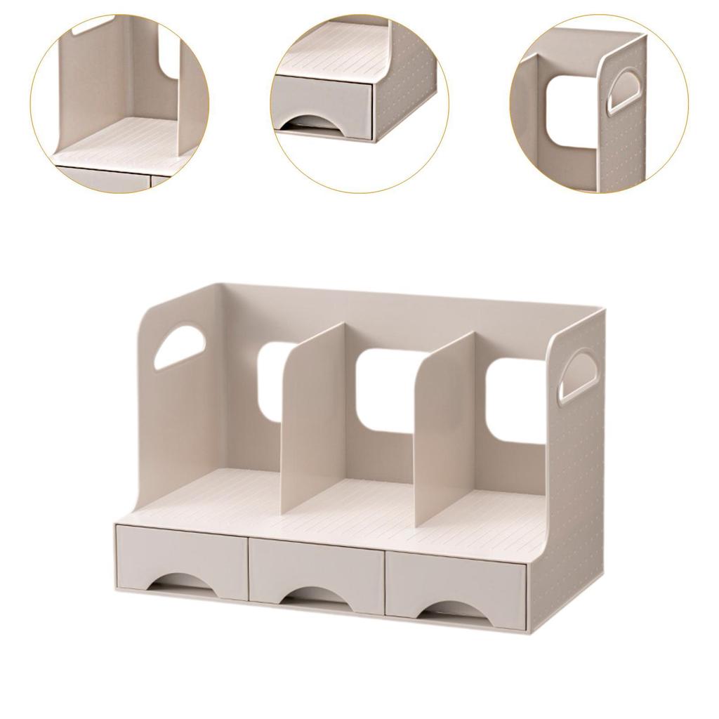 Desktop Bookshelf Office Storage Rack Book Stand for Centerpiece Home Office