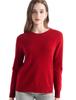 Round Neck Long Sleeve Cashmere Pullover - 2025 Women's Solid Color Knit Base Layer Sweater