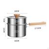 Stainless Steel Deep Fryer Pot Visible Glass Lid Japanese Battered Easy To Clean Small Frying