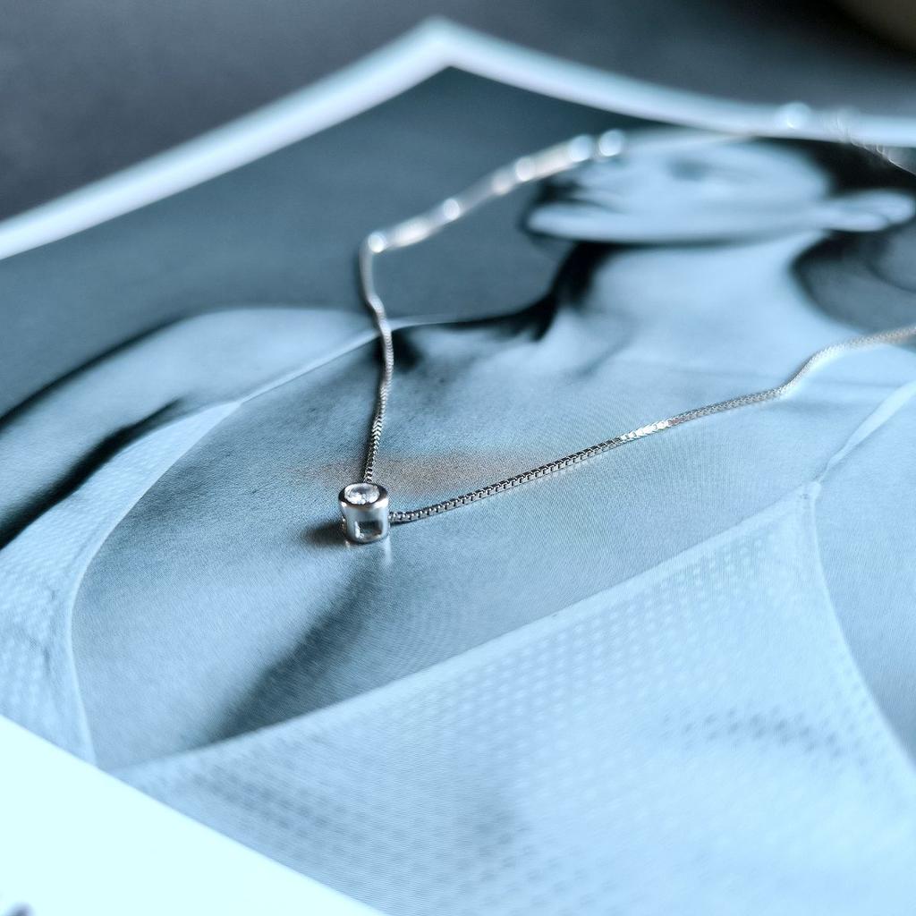 Silver Necklace with Cubic Zirconia, Product Weight 2.14 G (2160915)