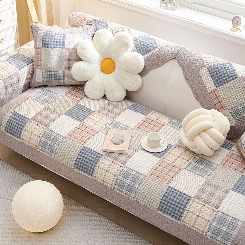 

All Cotton Sofa Cushion All Year Round General Fabrics Non-Slip Seat Cushions Minimalist Modern Pure Cotton Leather Sofa Cover Towel Pastoral Proxis RZX 70 * 70cm