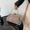 Straw Woven Small Purse and Handbag For Women's Summer Shoulder Crossbody Bag Travel Beach Bag Ladies Fashion Chain Shopper Tote