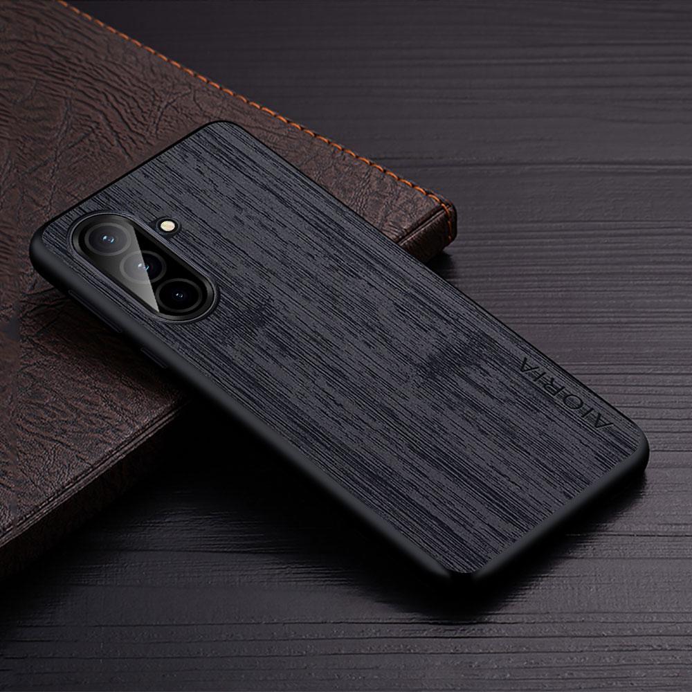 Case for Samsung Galaxy A57 A37 A17 A07 A73 A53 A33 A23 A13 4G 5G Straight Wood Grain PU Leather Cover for Samsung A57 Case
