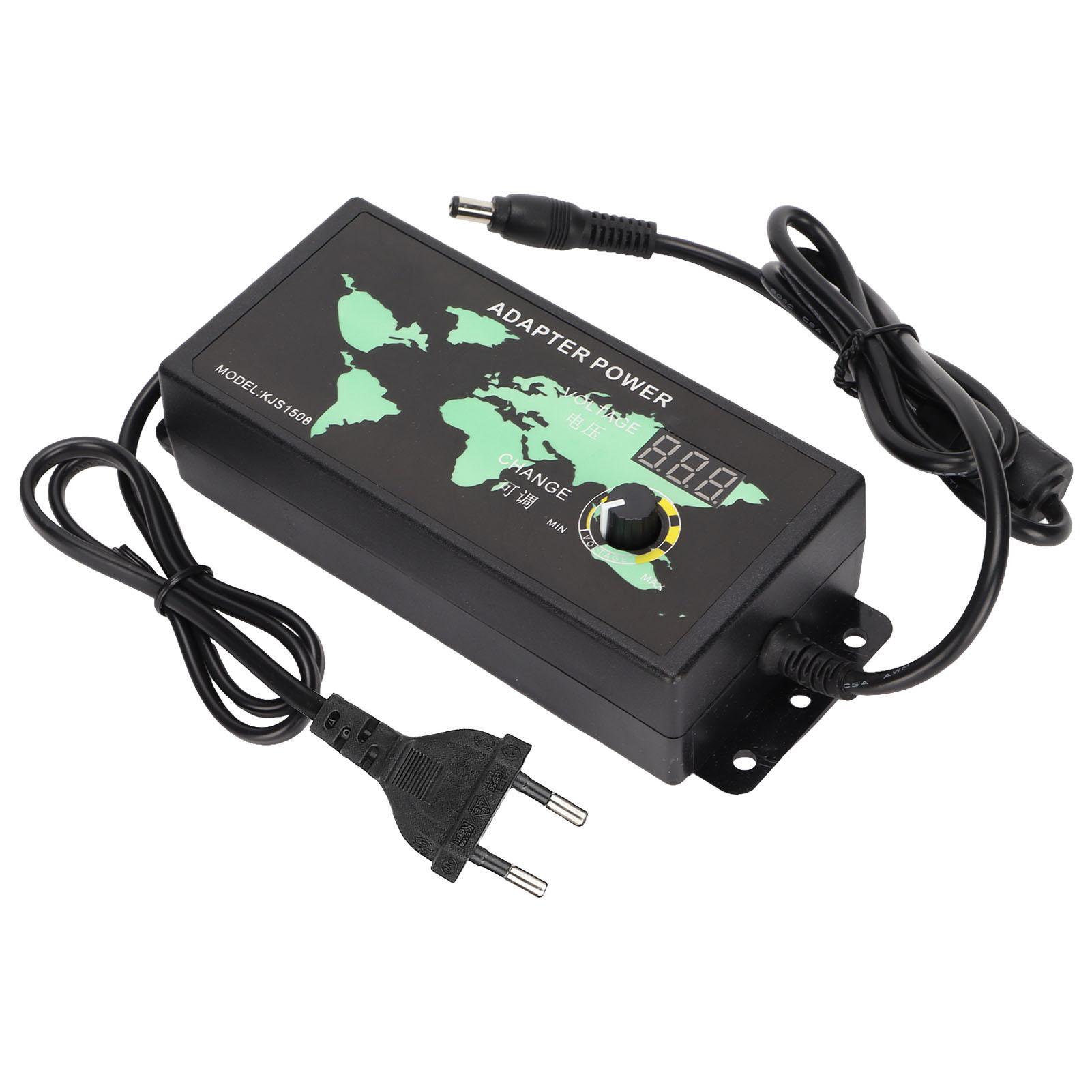 

Power Adapter LED Digital Display 120W 10A 3‑12V Adjustable Voltage Speed Regulation Adapter US Plug