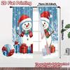 2pcs,Curtains Cute Snowmen Christmas Winter_a Contemporary Popular Curtains Versatile Polyester Curtains Decorations Outdoor Use