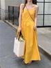 Dopamine Yellow Sleeveless Suspender Dress Women's Summer French High-end Seaside Vacation Super Fairy Beach Skirt