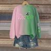 Women's Casual Fashion Printed Long Sleeve O-Neck Pullover Top Blouse