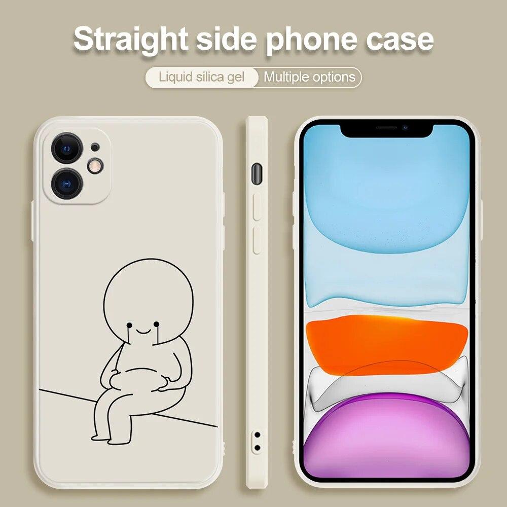 

Чехол для телефона Matchman с мультяшным рисунком для iPhone 11 12 13 14 Pro Max Mini XR XS X 7 8 Plus SE2020 противоударный матовый мягкий силиконовый чехол из ТПУ