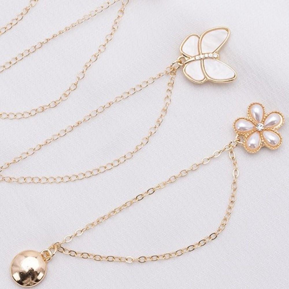 Adjustable Chain Metal Buttons Clip Seam Free Cuff Fixing Magnet Pin Clothing Magnetic Clasp  Pants