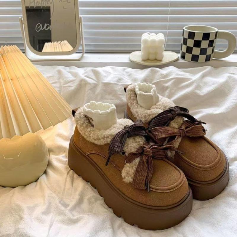 

Нові ретро жіночі флісові черевики на товстій підошві з бавовною 40 хакі