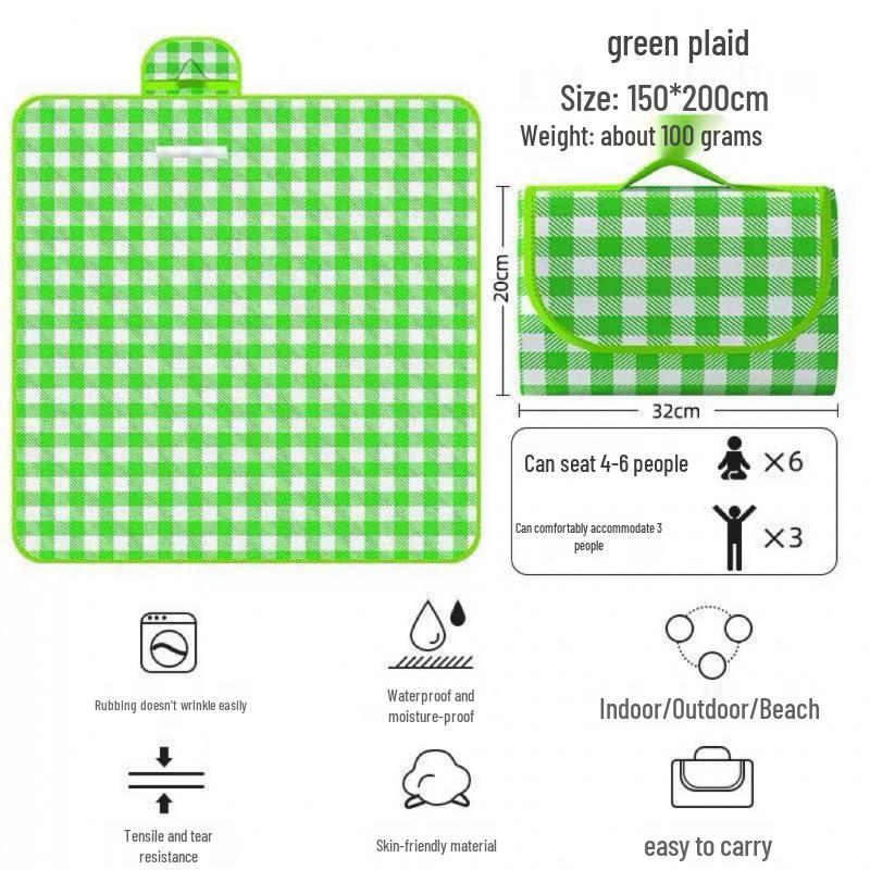 Waterproof Portable Picnic Mat: Thickened, Moisture-Proof for Camping & Outdoor Use
