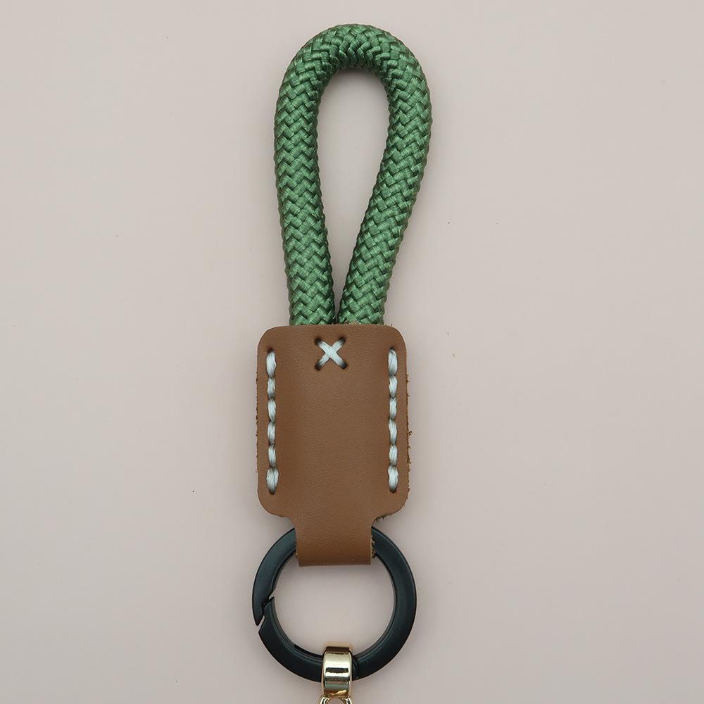 Mini Dachshund Cowhide Keychain: High-Quality Anti-Lost Lanyard with Cute Doll Pendant