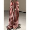 Pantaloni a Palazzo a Righe di Alta Moda per Donna Estate Vita Alta Dimagranti Gamba Dritta Pantaloni Casual Larghi
