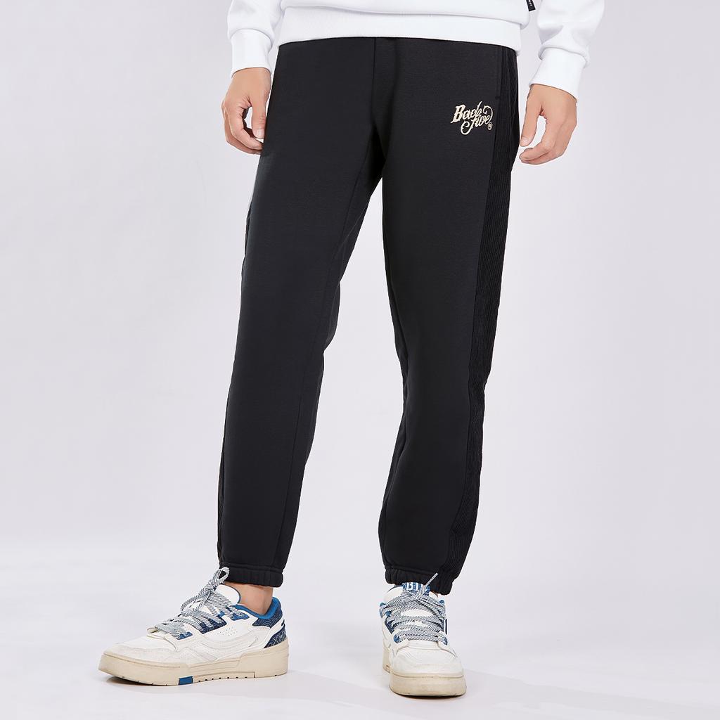 Li Ning Anti-Five Series Fleece Lined Warm Corduroy Sports Long Pants Men Pants Black AKLSA81-2