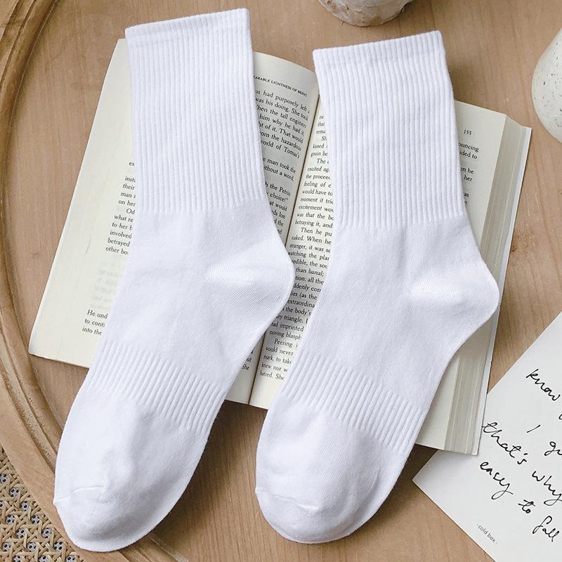1Pair Solid Color Breathable Cotton Socks Casual Sport Trendy Fashion Short/Mid-Length/Long-Length Socks