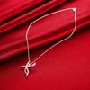 Hot Charm 925 Sterling Silver Necklace for Women Fashion Jewelry Creative Cross Crystal Pendant Girl Gifts Wedding Party