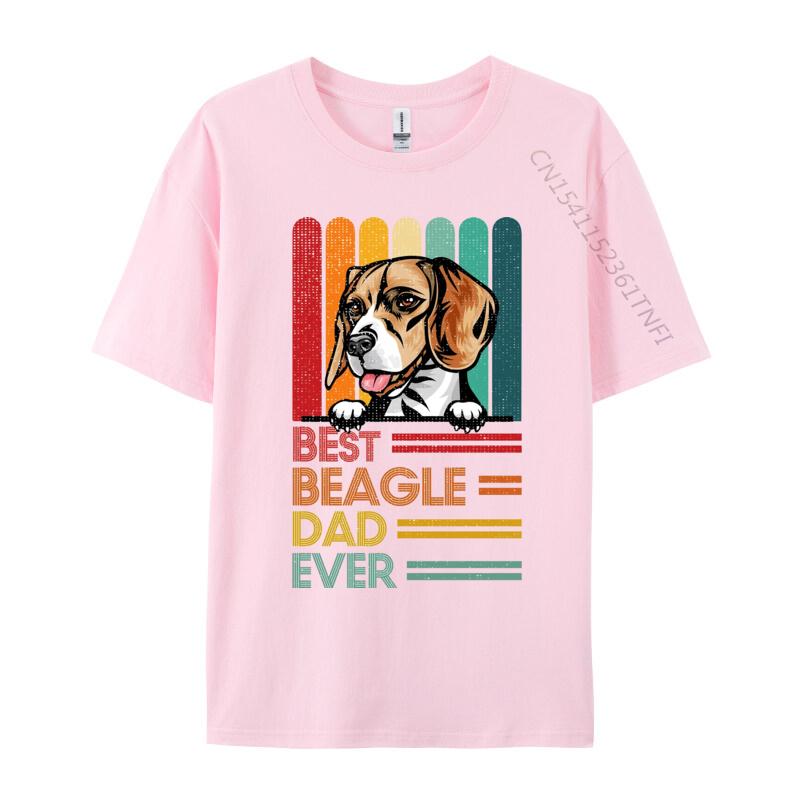 Vintage Best Beagle Dad Ever Tshirt Pet Lover Tshirts Gift From Daughter And Son Man Harajuku Style Tshirts