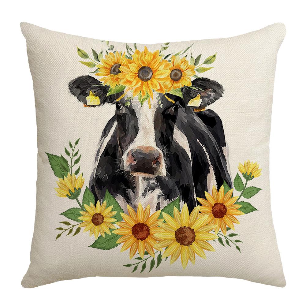 New Plant, Flower, Animal, Backrest Pillow, Square Living Room, Bedroom, Linen Pillow, Backrest Pillow Case