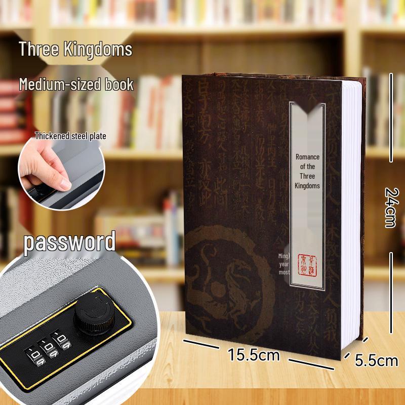 Creative Iron Book Safe: Password Protected Money Storage Box for Home or Office.