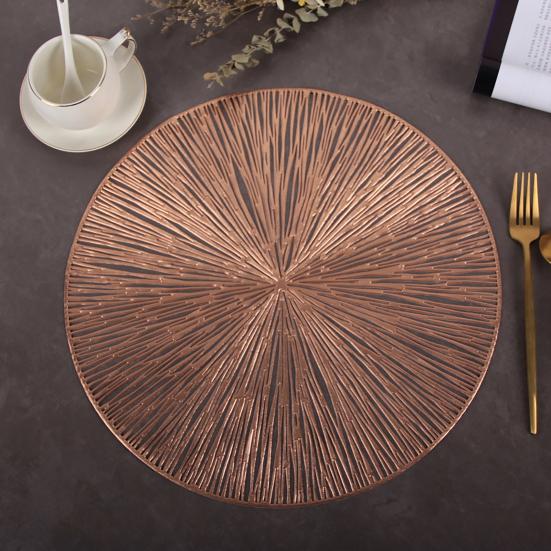 Round Hollow PVC Placemat Waterproof Heat-Resistant Table Mats Elegant Home Restaurant Dining Decor Scratch-Proof Dirt-Resistant Insulation Mat