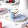 Luxury Ceramic Mug Saucer Retro Afternoon Tea Coffee Cup Saucer Sets Couple Cup Set Home Creative Drinkware Mugs New Home Gift