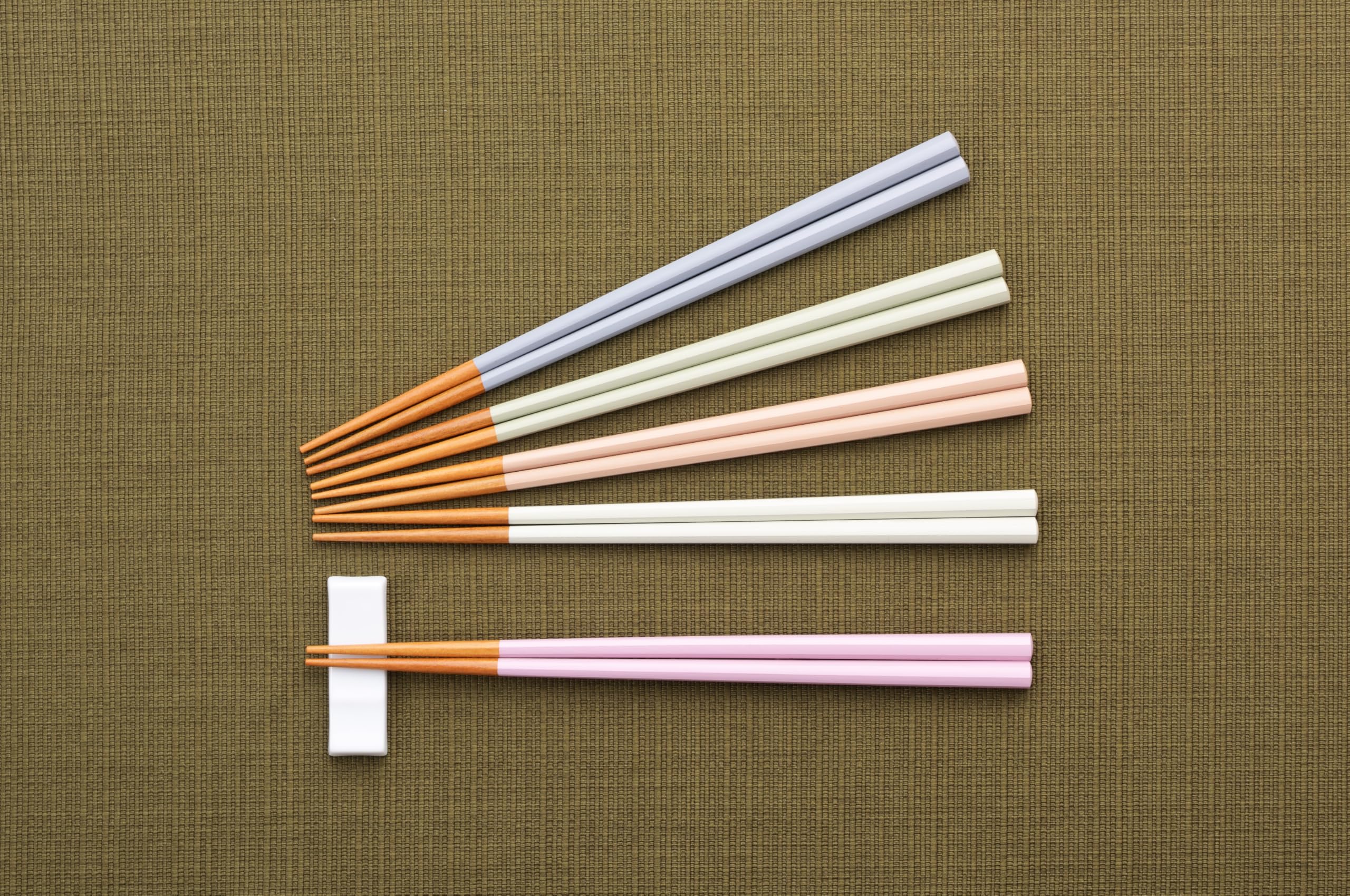 

Yamax Chopsticks Set of 5 Pairs Cute Wakasa Octagonal Comfortable Muted Colors - Lacquerware, Shape, Fit, (5 Colors)