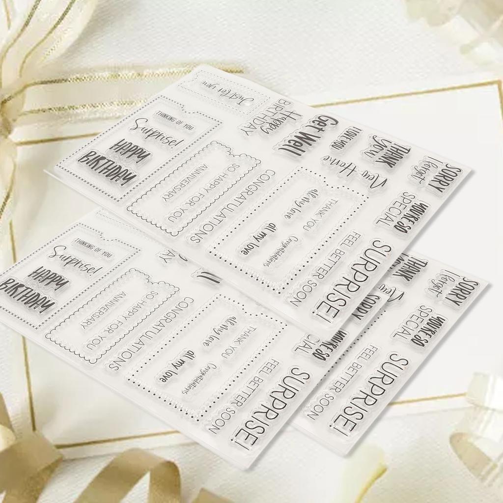 3pcs Clear Stamps  Interesting  Reusable  Material Transparent Appearance Embossing Scr