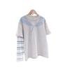 Mädchen Frühling Herbst Fake Zweiteiler Sweatshirt Koreanisches Langarm T-Shirt Für Große Kinder Lässiges Basisschicht Oberteil