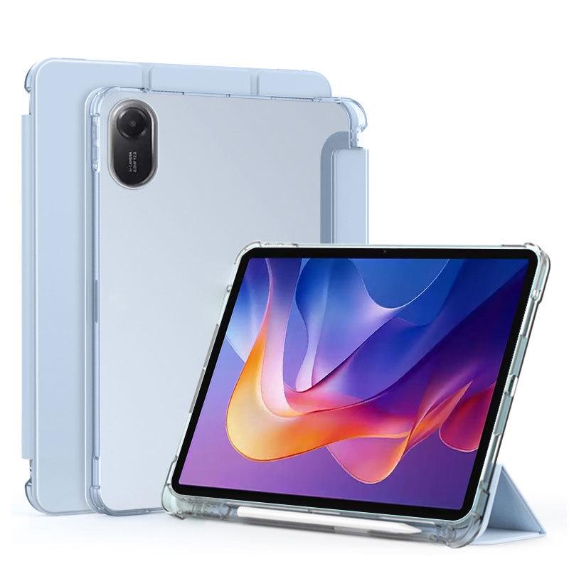 Husă de protecție magnetică triplă pliabilă Xiaomi Redmi Pad 2 cu suport pentru stilou, carcasă moale mată transparentă