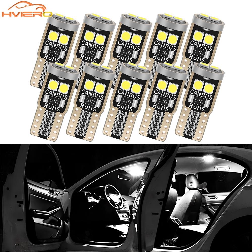 2/4/10pcs T10 W5W LED Auto Dome Reading Lamp 3030 6SMD Canbus Car Interior Door Bulb Trunk License Plate Signal Clearance Lights