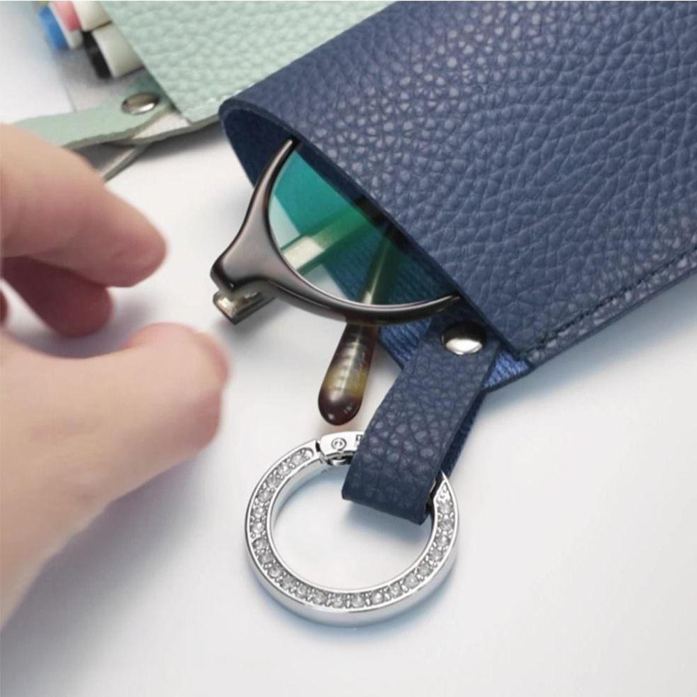 Solid Color Sunglasses Storage Bag with Keyring SunGlasses Holder  Eyewear Accessories