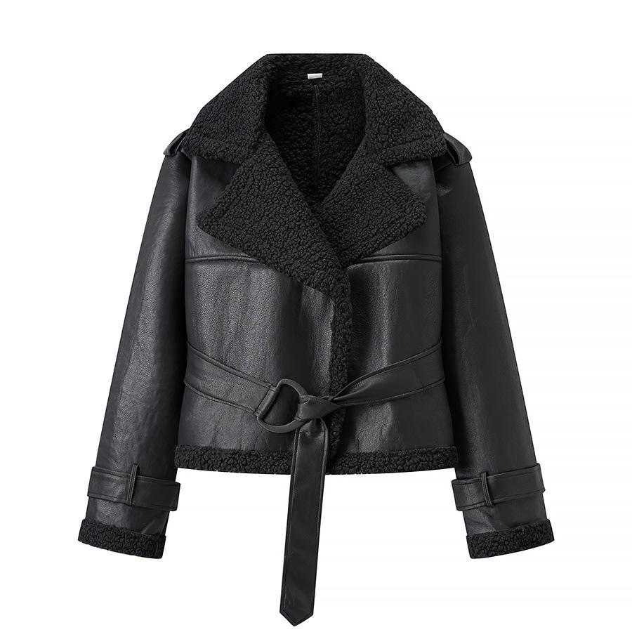 European and American style, new women's clothing, fashionable, casual, versatile, fashionable, fur integrated coat