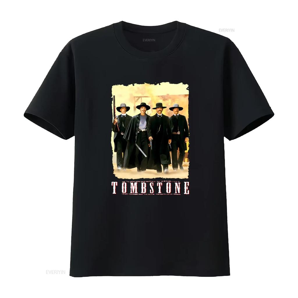Tombstone Movie Huckleberry Mens Black T Shirt Classic Western Outlaw Design for Sizes S 3XL Vintage Washed Comfortable