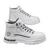 Winter High-top Men's Shoes Soft-soled Non-slip Sports White Leather Flat Shoes Men's Trendy Casual Tooling Boots