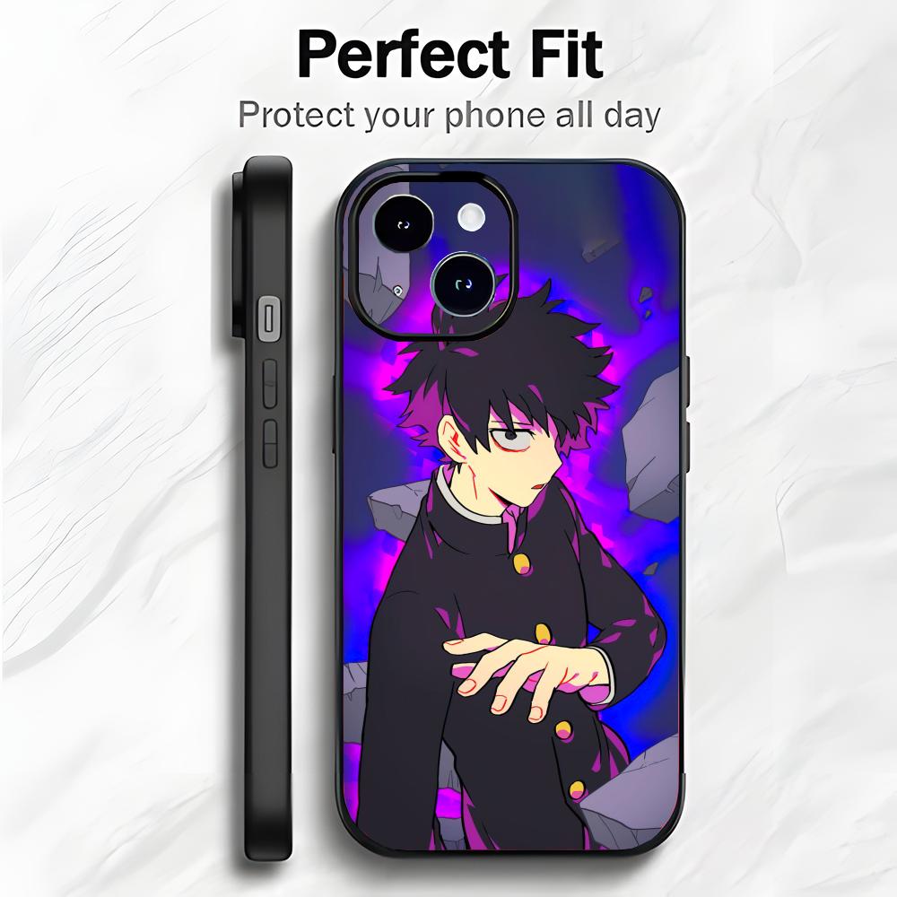Anime M-Mob Psycho 100 Shigeo Kageyama Phone Case Phone Case Soft Packaging Lightweight For iPhone17 16 15 14 13ProMax