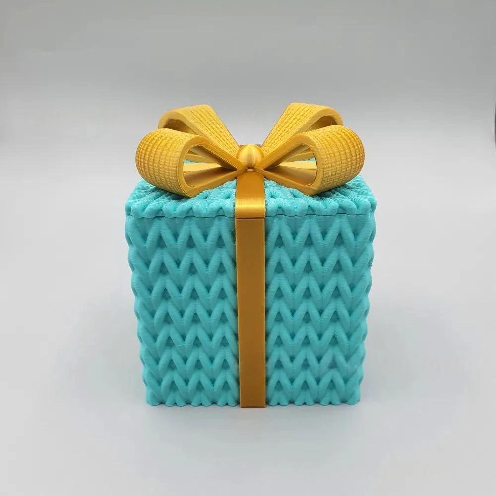 1 Stück Mini-Größe Weihnachtsgeschenkboxen mit Schleifendeckel Geschenkboxen für Weihnachtsdeko Außen Innen, Geschenkbox Neujahrsgeschenke Ornament
