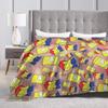 S-Simpsons Yellow Character Art Blankets Spring  Cozy Throw Blanket For Adults Girls Bedroom Flannel Bedspread Bed Cover
