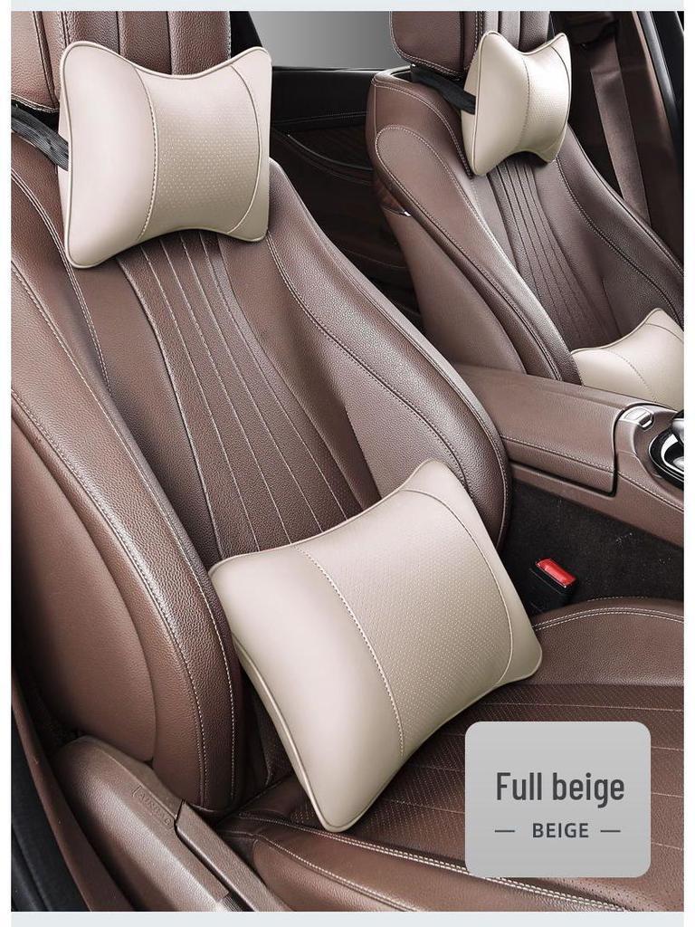 Zestaw poduszki pod kark na zagłówek samochodowy i poduszki lędźwiowej