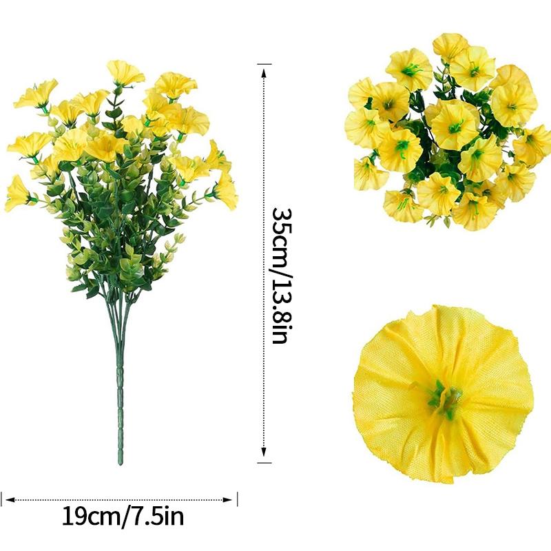 Artificial Morning Glory Flower UV Resistant Hanging Flowers Silk Morning Glory Garden Wedding Decoration Outdoor Hanging Plants
