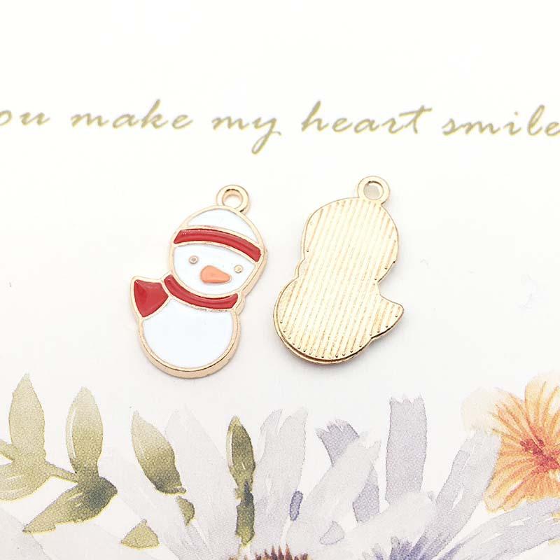 Christmas Oil Drip Alloy Small Pendant Bracelet Necklace Pendant Handmade Diy Material Jewelry Accessories