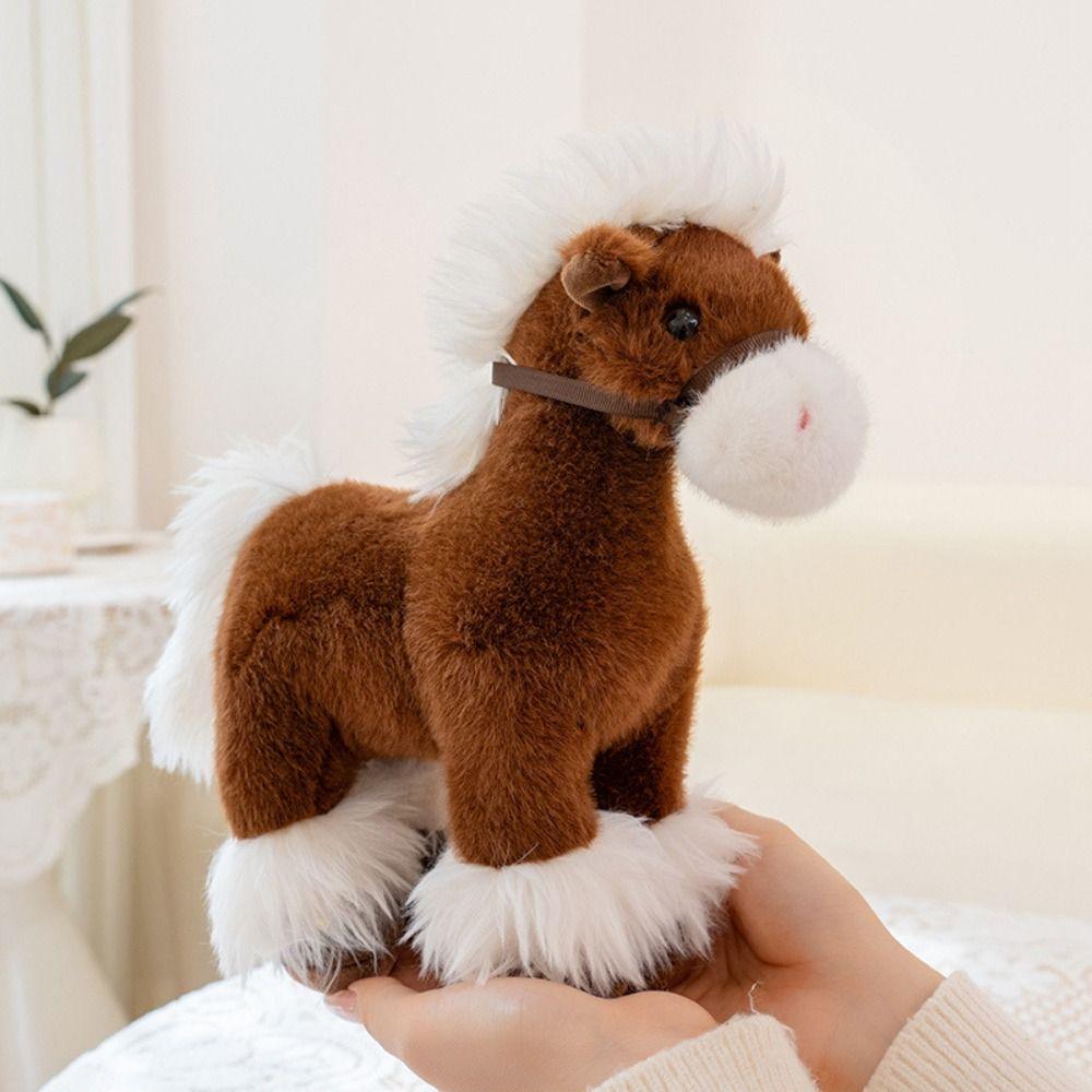 PP Cotton Realistic Horse Plush Toys Soft Horse Mascot Stuffed Animal  Year of Horse