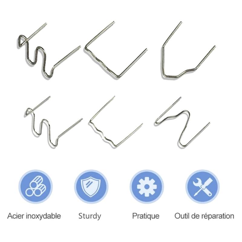 Steel Plastic Repair Metal Insert Set, 6 Type Assortment for Hot Stapler Use and Crack Corner Repair Tasks Daily