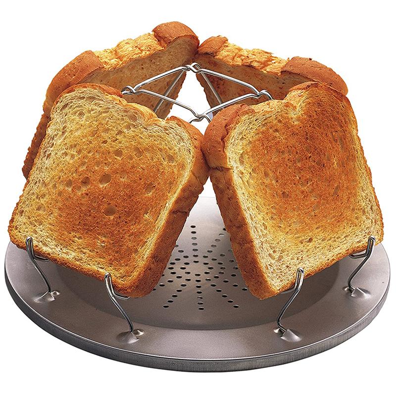 Einfacher Tragbarer Edelstahl Toastständer Outdoor Camping Toaster Faltbarer Tragbarer Grill Mehrzweck Kocher Grill Hohe Qualität