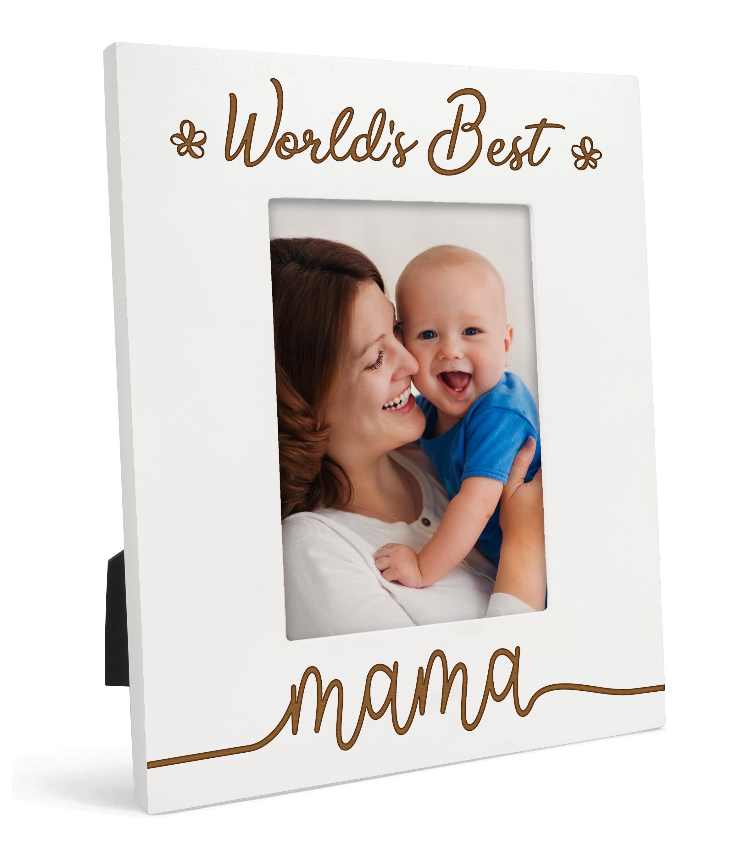 

Любий сувенір, зроблений з любов’ю, настільна фоторамка з гравіюванням, дерев’яна найкраща у світі цитата про маму, біла фоторамка 4x6 Inches Vertical білий