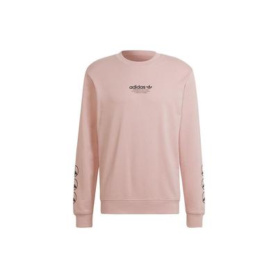 adidas Originály Trefoil Logo Potlač Voľný Strih Dlhý Rukáv Mikina Pánska Mikina Ružová HF4905