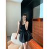Women's White Ballet Spaghetti Strap Dress with Slimming Waist and Bud Short Skirt - Summer 2026 Collection.