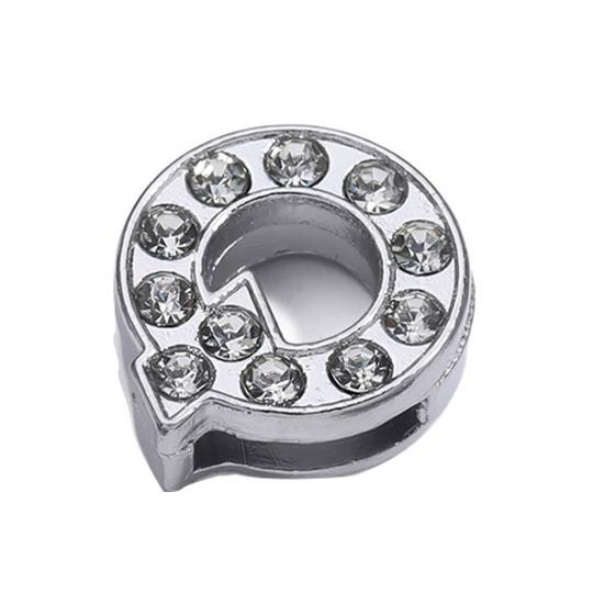 Rhinestone Letter Beads Alloy A To Z Charms Slide Letter Charms Small Spacer Beads for DIY Jewelry Making Keychain Cell Phone Chain Bracelet Craft