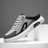 Summer New Men's Casual Sports Shoes Lace-Up Mesh Breathable Flat Sole One-Step Walking Shoes Large Size Board Shoes