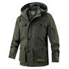 Spring and autumn men's jacket, thin pure cotton outdoor new plus-size casual mid-length jacket for middle-aged and elderly people
