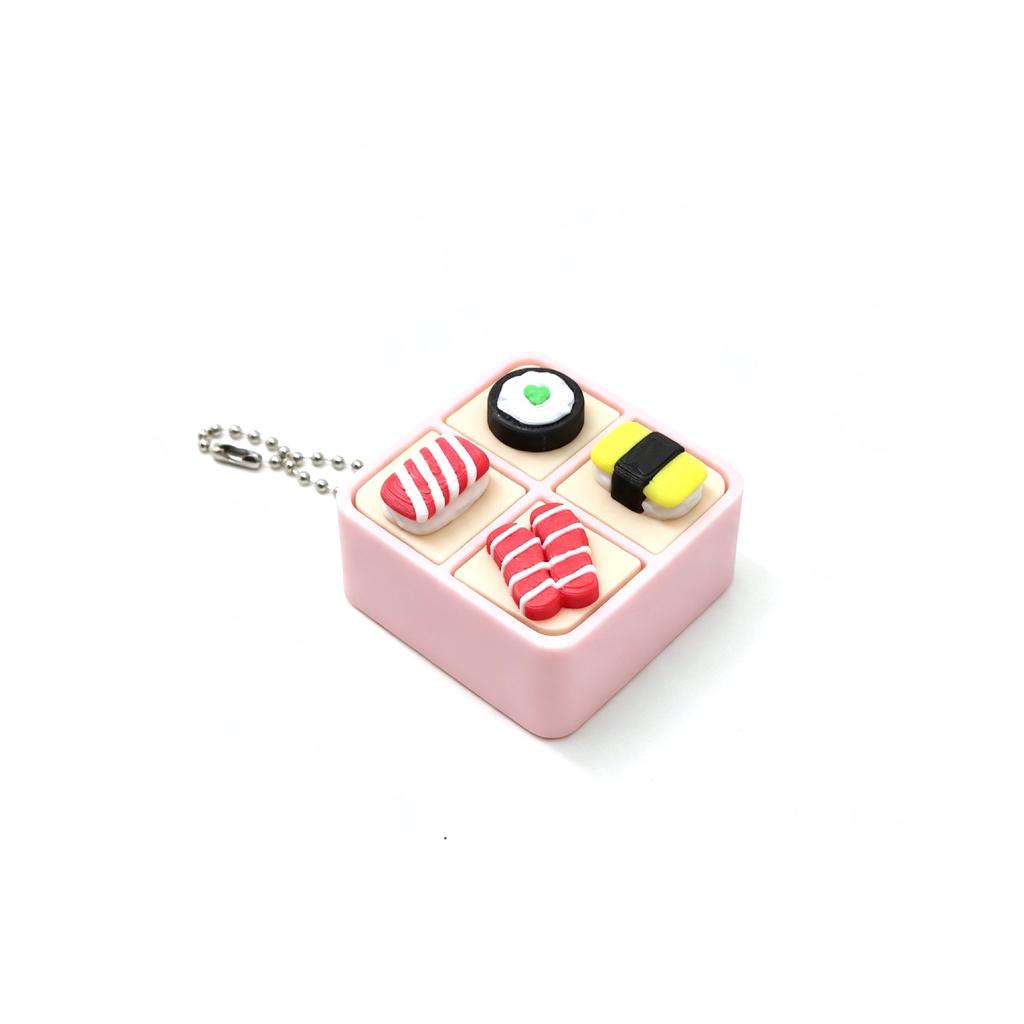 Niedliche Sushi-Tastatur Fidget Schlüsselanhänger 1 Stück Stressabbau PLA 3D Taschenanhänger für Rucksack Dekoration Teenager Tägliche Nutzung Geschenk